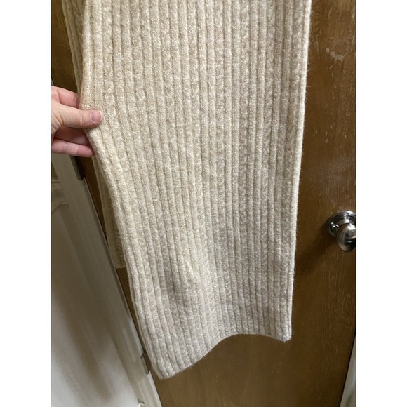 Zara Women's Cable Knit Sweater Wide Leg Pants Cream Size L New With Tags Soft - Picture 5 of 12